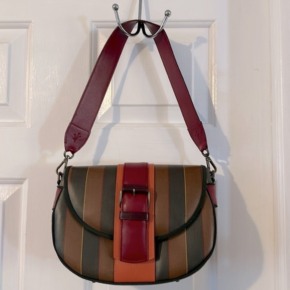 New MAURA COSCIA Luna In Multicolor Calfskin Italian Leather Shoulder Bag - Picture 1 of 11